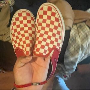 Red and white checkered vans. Women’s size 8
